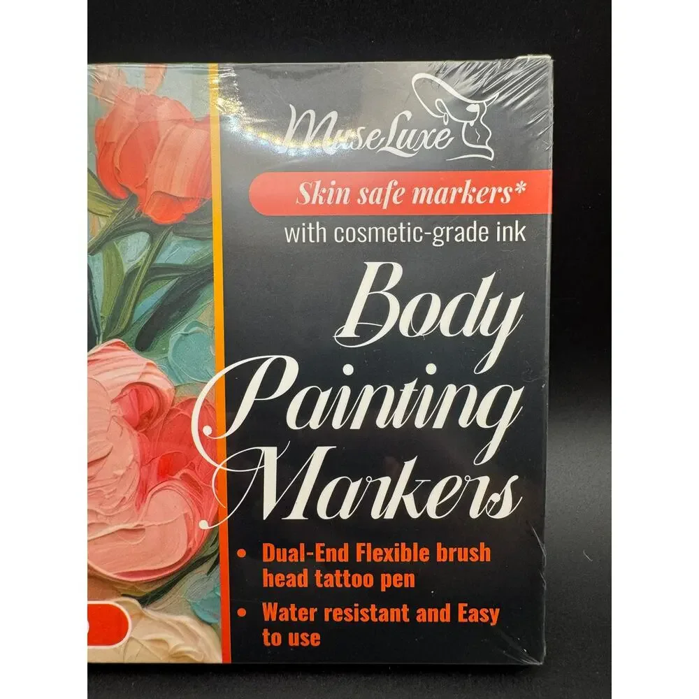 Body Paint Tattoo Markers Face Painting Cosmetic-Grade Ink 16 Colors New in Box